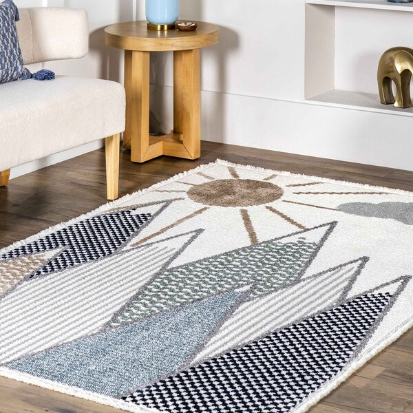 Nuloom Elsha Rocky Mountains Kids Fringe Area Rug 5ft x 7ft 6in - KKPL04A-508