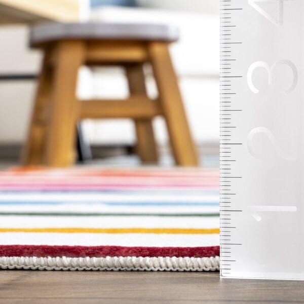 Nuloom Effie Stripes Kids Machine Washable Area Rug 4ft x 6ft - HJCL04A-406