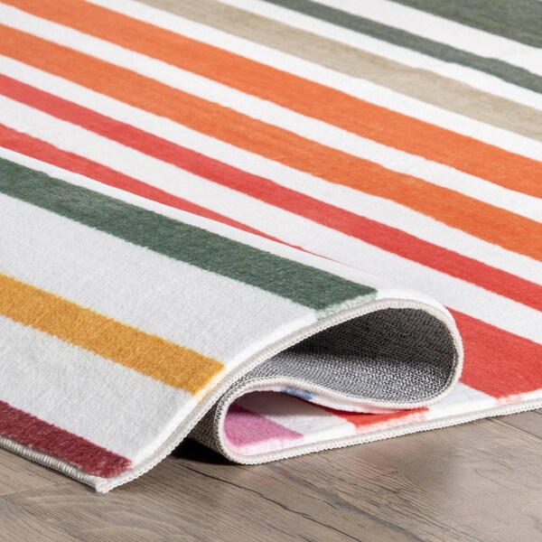 Nuloom Effie Stripes Kids Machine Washable Area Rug 4ft x 6ft - HJCL04A-406