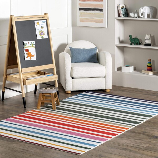 Nuloom Effie Stripes Kids Machine Washable Area Rug 4ft x 6ft - HJCL04A-406