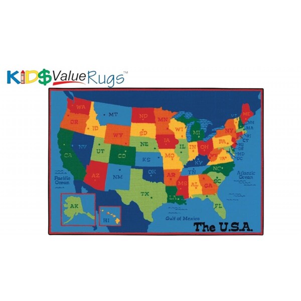 Carpets For Kids Carpets for Kids 96.95 Kids Value Rug - USA Map - 96.95