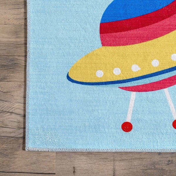 Nuloom Eddie Outer Space Machine Washable Kids Area Rug 4ft x 6ft - BIRV92A-406