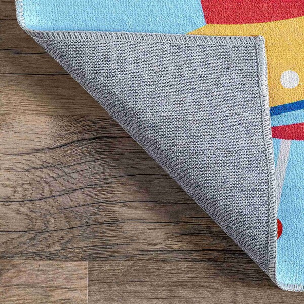 Nuloom Eddie Outer Space Machine Washable Kids Area Rug 4ft x 6ft - BIRV92A-406