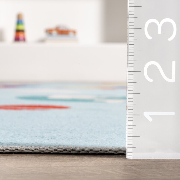 Nuloom Eddie Outer Space Machine Washable Kids Area Rug 4ft x 6ft - BIRV92A-406