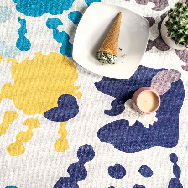 Nuloom Pinkie Machine Washable Handprint Kids Area Rug 4ft x 6ft - HJAU36A-406