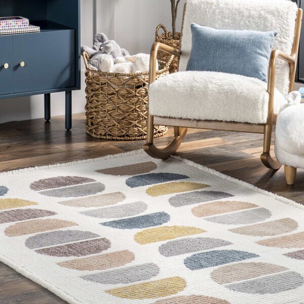 Nuloom Leyla Half Colorful Circles Kids Area Rug 8ft x 10ft - KKPL10A-8010