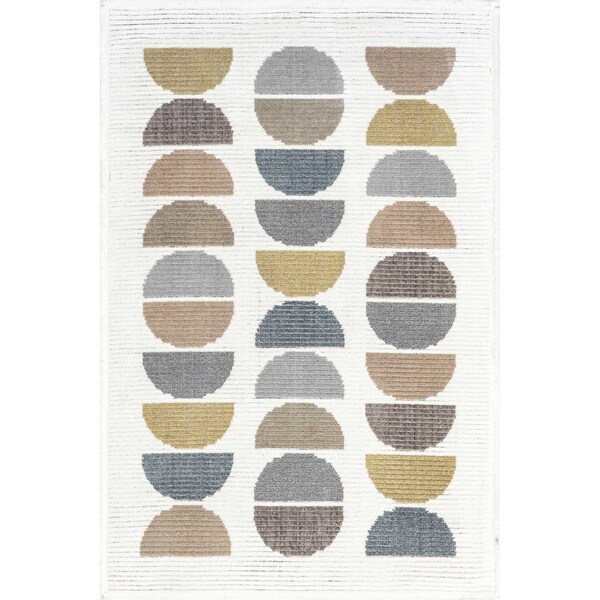 Nuloom Leyla Half Colorful Circles Kids Area Rug 8ft x 10ft - KKPL10A-8010