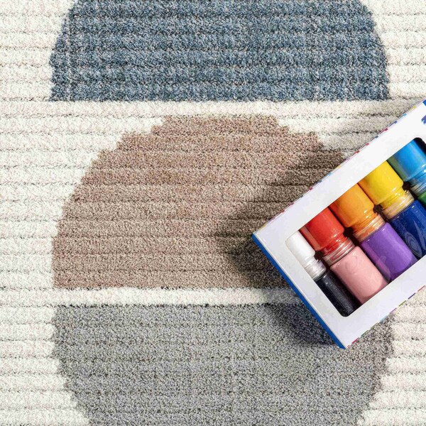 Nuloom Leyla Half Colorful Circles Kids Area Rug 8ft x 10ft - KKPL10A-8010