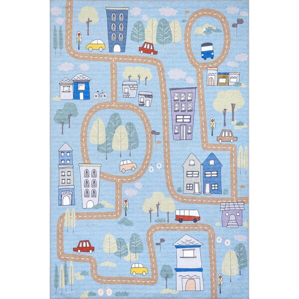 Nuloom Chalea Kids Town Machine Washable Area Rug 4ft x 6ft - KFFX01B-406