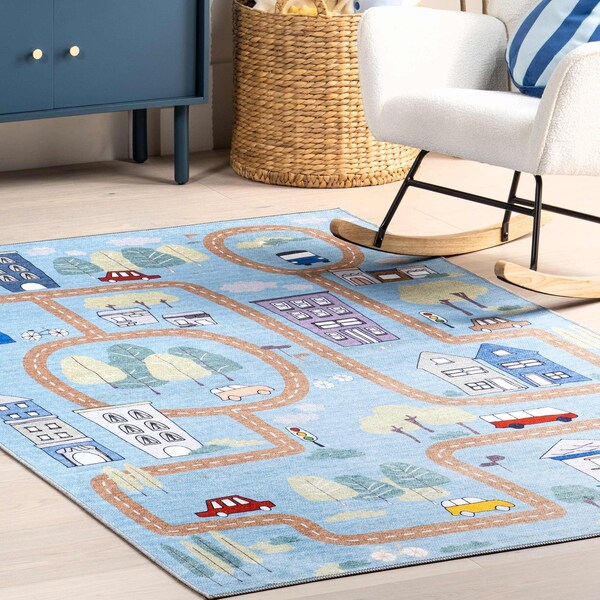 Nuloom Chalea Kids Town Machine Washable Area Rug 4ft x 6ft - KFFX01B-406