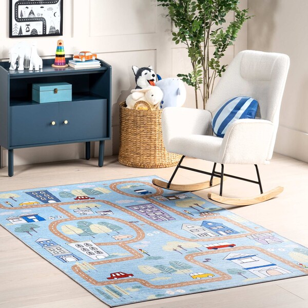 Nuloom Chalea Kids Town Machine Washable Area Rug 4ft x 6ft - KFFX01B-406