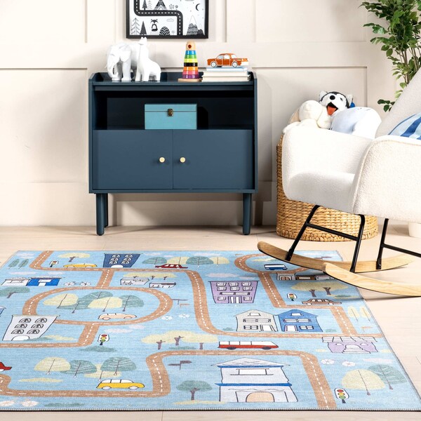 Nuloom Chalea Kids Town Machine Washable Area Rug 4ft x 6ft - KFFX01B-406