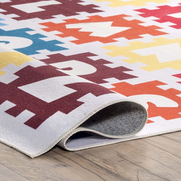 Nuloom Peri Machine Washable Kids Alphabet Nursery or Playroom Area Rug 4ft x 6ft - HJAU51A-406