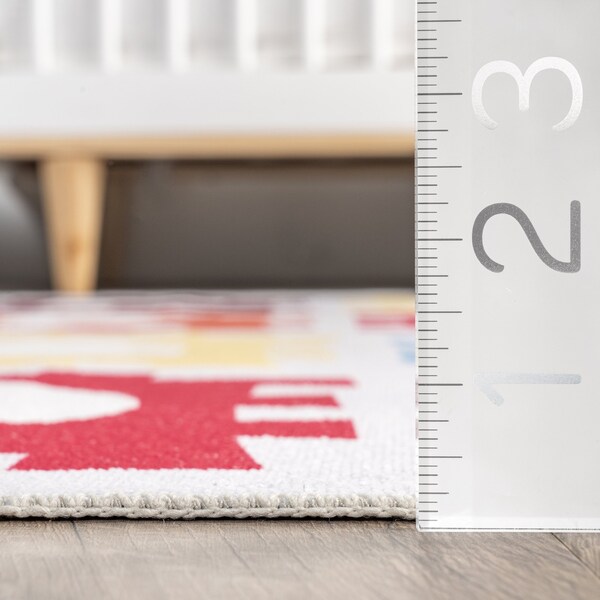 Nuloom Peri Machine Washable Kids Alphabet Nursery or Playroom Area Rug 4ft x 6ft - HJAU51A-406