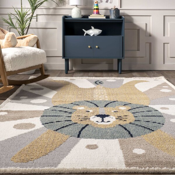 Nuloom Brodie Cheerful Lion Kids Area Rug 4ft x 6ft - KKPL07A-406