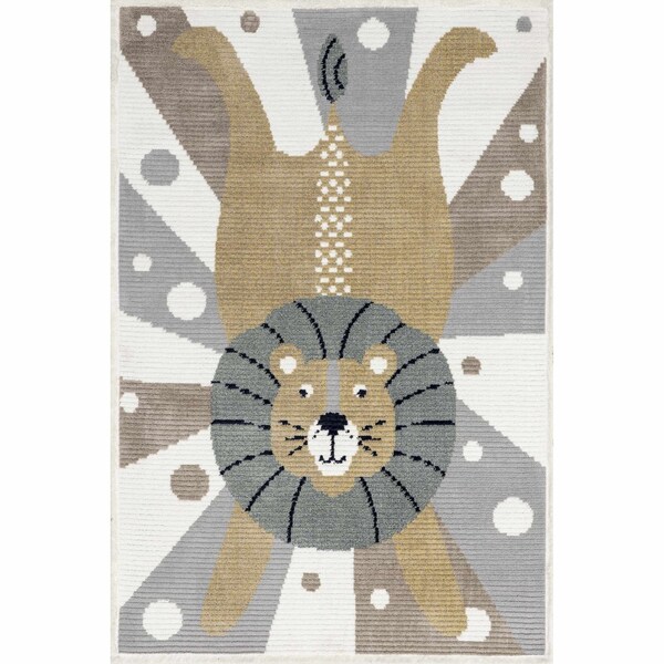 Nuloom Brodie Cheerful Lion Kids Area Rug 4ft x 6ft - KKPL07A-406
