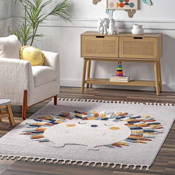 Nuloom Amiah Hedgehog High-Low Kids Tasseled Area Rug 5ft 3in x 7ft 7in - KKLR37A-53077