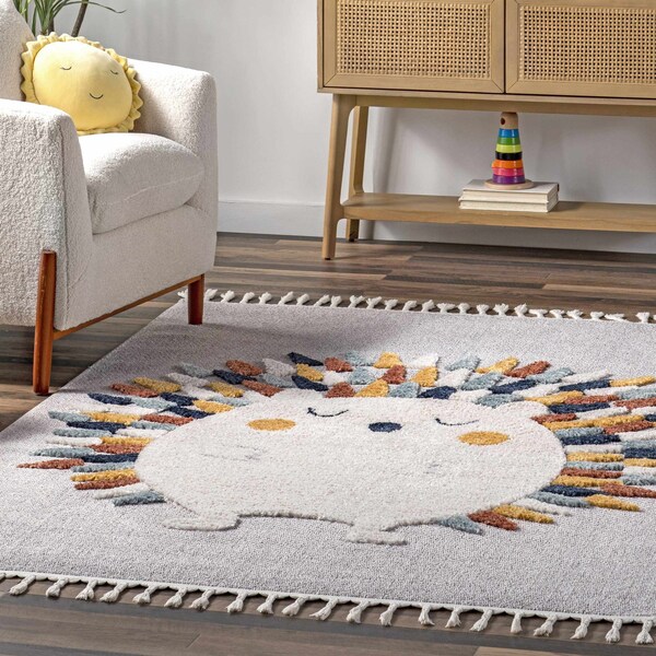 Nuloom Amiah Hedgehog High-Low Kids Tasseled Area Rug 5ft 3in x 7ft 7in - KKLR37A-53077