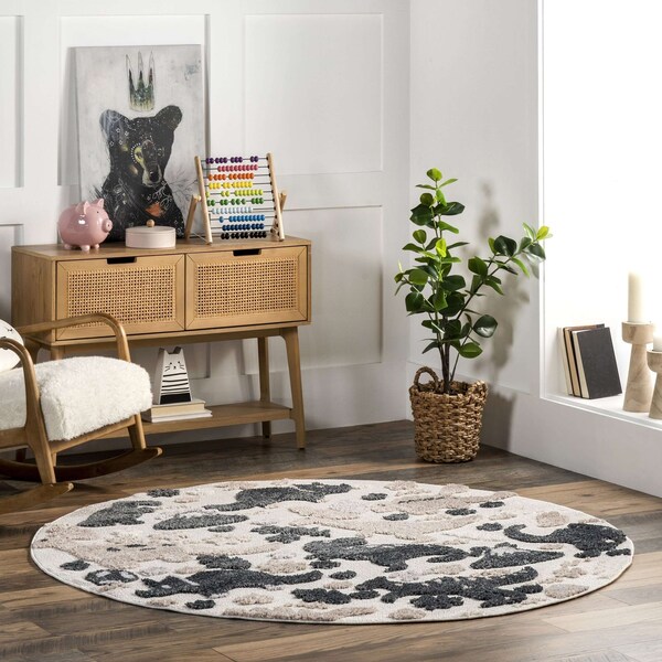 Nuloom Aaran Dinosaur Kids Tasseled Area Rug 6ft - KKLR34A-R606