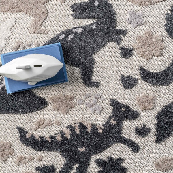 Nuloom Aaran Dinosaur Kids Tasseled Area Rug 6ft - KKLR34A-R606