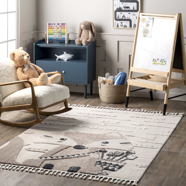 Nuloom Ailsa Fox Tribal Kids Tasseled Area Rug 5ft 3in x 7ft 7in - KKLR31A-53077