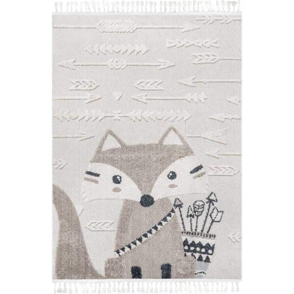 Nuloom Ailsa Fox Tribal Kids Tasseled Area Rug 5ft 3in x 7ft 7in - KKLR31A-53077