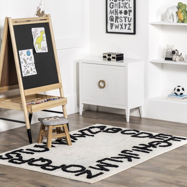 Nuloom Kids Washable Round Alphabet Rug 4ft x 6ft - SVDC01B-406