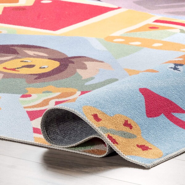 Nuloom Paxton Machine Washable Kids Zoo Nursery or Playroom Area Rug 4ft x 6ft - HJAU43A-406
