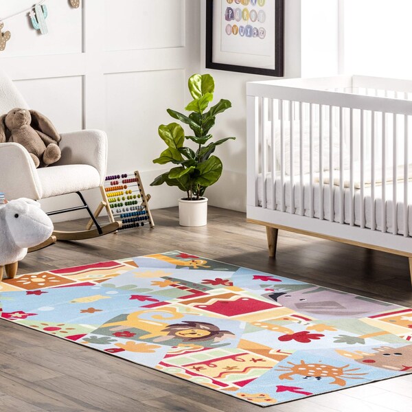 Nuloom Paxton Machine Washable Kids Zoo Nursery or Playroom Area Rug 4ft x 6ft - HJAU43A-406