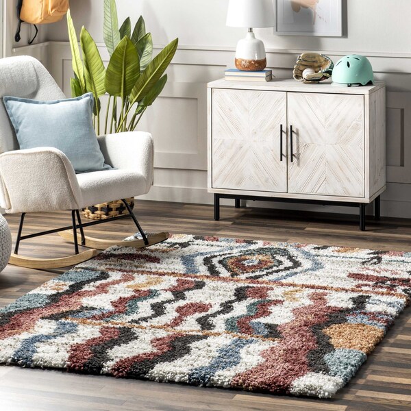 Nuloom Henley ZigZag Kids Shag Area Rug 5ft x 7ft 6in - OZCD05A-508