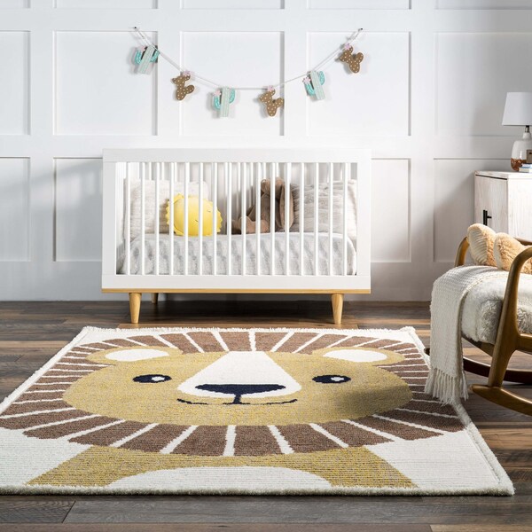 Nuloom Raffy Happy Lion Kids Area Rug 4ft x 6ft - KKPL09A-406