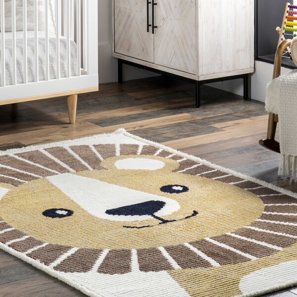 Nuloom Raffy Happy Lion Kids Area Rug 4ft x 6ft - KKPL09A-406