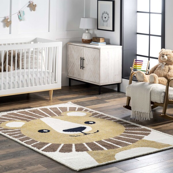 Nuloom Raffy Happy Lion Kids Area Rug 4ft x 6ft - KKPL09A-406