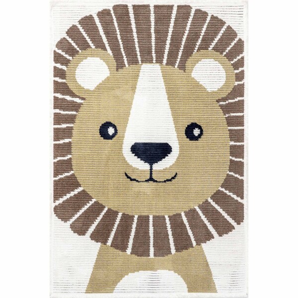 Nuloom Raffy Happy Lion Kids Area Rug 4ft x 6ft - KKPL09A-406