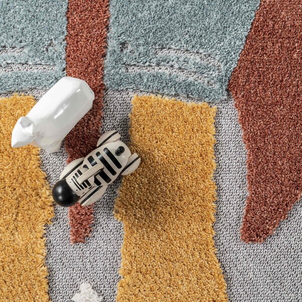 Nuloom Journee Rocket Ship High-Low Kids Tasseled Area Rug 3ft x 5ft - KKLR38A-305