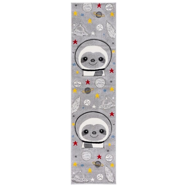 Safavieh 2 x 8 ft. Carousel Kids 100 Power Loomed Runner Area Rug Grey & Ivory - CRK140F-28