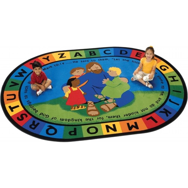 Carpets For Kids Jesus Loves the Little Children Rug, 6 ft. 9 in. x 9 ft. 5 in. - CA62001