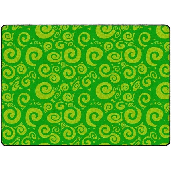 Flagship Carpets Flagship Carpets FE388-32A 6 x 8 ft. 4 Swirl Tone on Tone Rug; Lime - Rectangle - FE388-32A