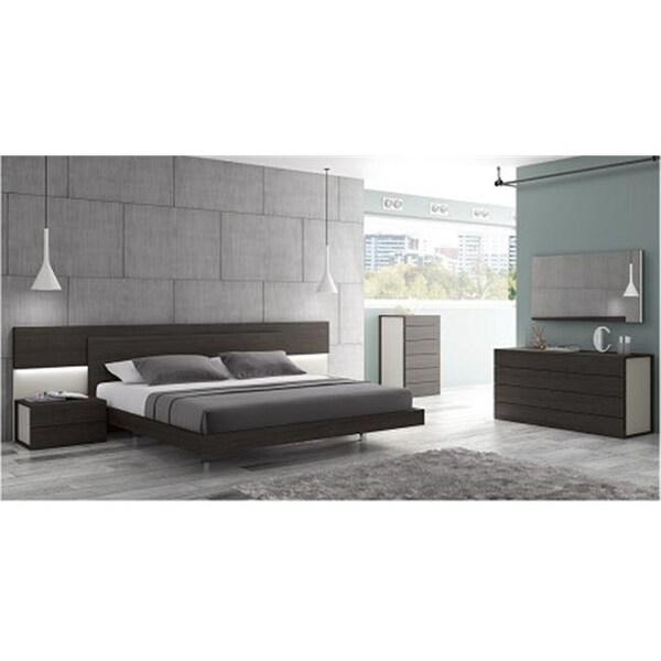J&M Furniture J & M Furniture 17867221-C Maia 6 Drawer Chest - Light grey & Wenge - 17867221-C