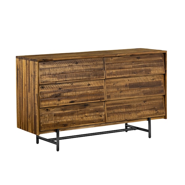 Armen Living Cusco Rustic Acacia 6 Drawer Dresser - LCCUDRAC