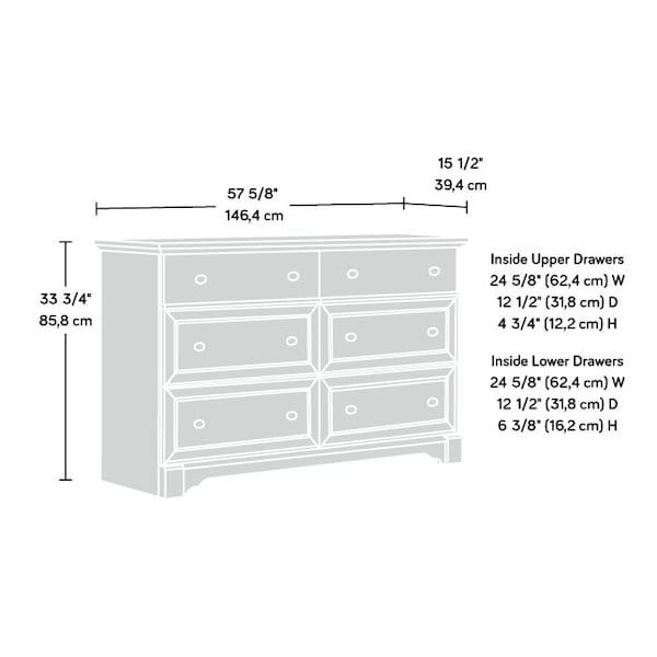 Sauder Palladia Dresser Sec , Safety tested for stability to help reduce tip-over accidents - 411830