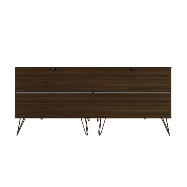 Manhattan Comfort Rockefeller 6-Drawer Double Low Dresser in Brown - 155GMC5