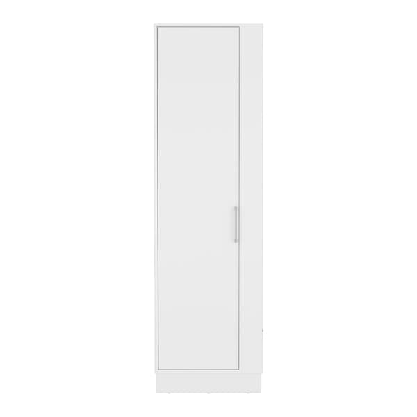 Tuhome Lilo Storage Cabinet, Broom Hangers, Internal Shelves, White - MLB8978