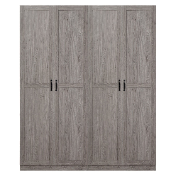 Manhattan Comfort Hopkins Storage Closet 2.0 in Grey - Set of 2 - 2-2GLF-GY