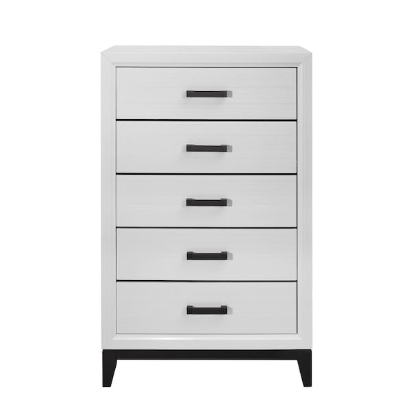 Global Furniture Usa Rustic Transitional Foil Kate White Chest - 1222