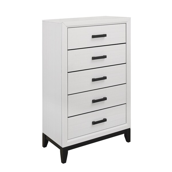Global Furniture Usa Rustic Transitional Foil Kate White Chest - 1222