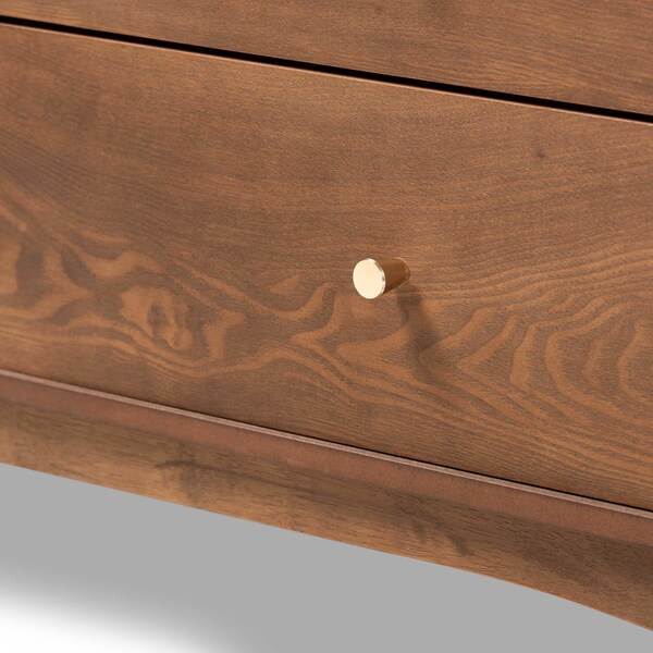 Baxton Studio Landis Mid-Century Ash Walnut Finished Wood 6-Drawer Dresser - 193-11303-ZORO