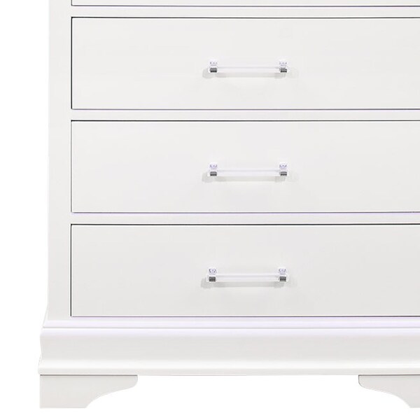Global Furniture Usa Traditional Glam Crisp White W/ LED Charlie White Chest With Led - 732