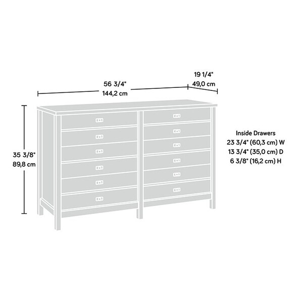 Sauder Cottage Road Dresser Raven Oak A2 , Safety tested for stability to help reduce tip-over accidents - 432863