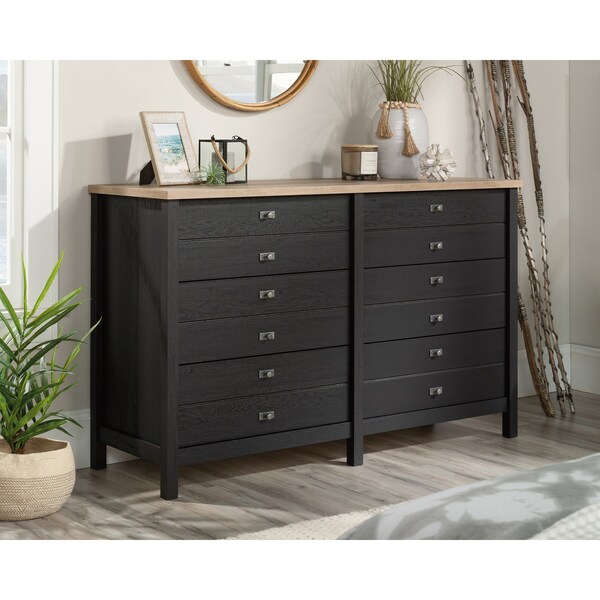Sauder Cottage Road Dresser Raven Oak A2 , Safety tested for stability to help reduce tip-over accidents - 432863